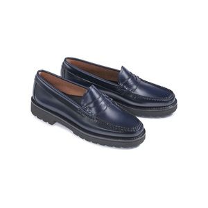 G.H. Bass Whitney Lug Sole Navy Blue Loafers